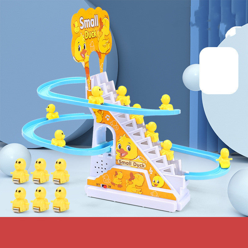 Musical Fun: Little Duck / Penguin Automatic Climbing Stairs Toy (Lights, Music, USB/Battery).