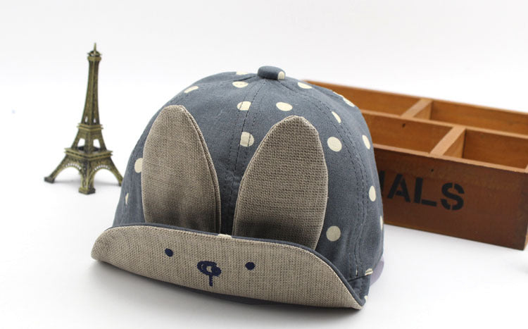 Cartoon Cute Bunny Soft-Brim Baseball Hat, Adjustable Cotton Cap for Kids