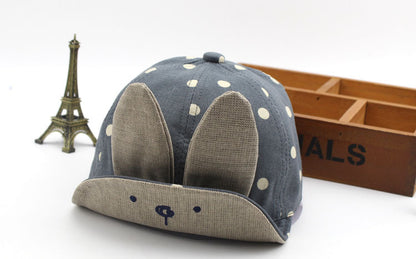 Cartoon Cute Bunny Soft-Brim Baseball Hat, Adjustable Cotton Cap for Kids