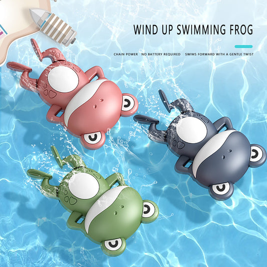 Splish Splash Fun: Baby Wind-Up Floating Little Frog Bath Toy ($\mathbf{0-3}$ Years).