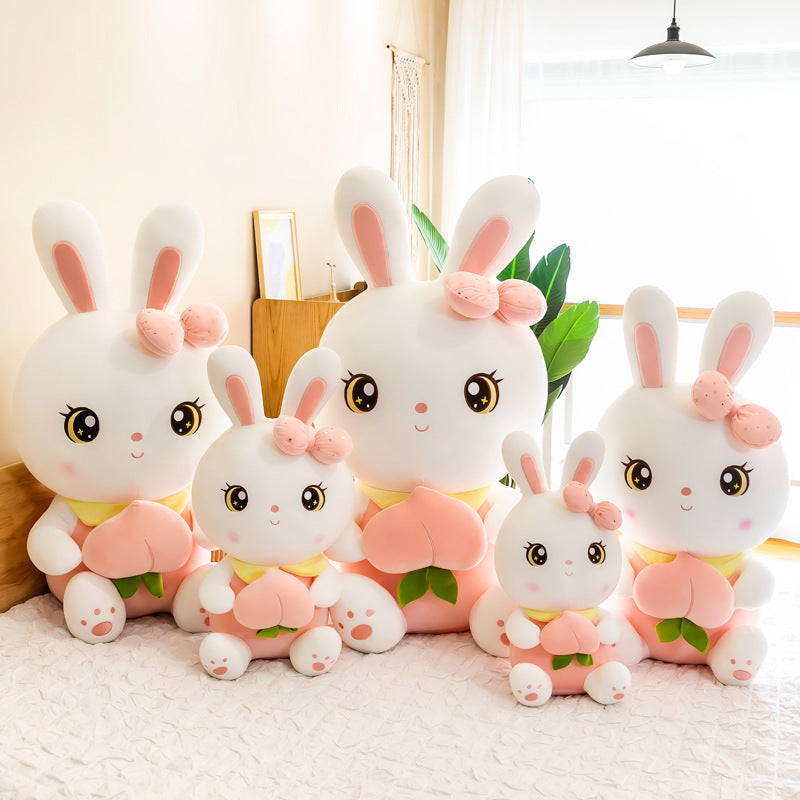 Cloud-Soft Cuddle: New Cute Fruit Bunny Doll Plush Toy (Peach Rabbit, Down Cotton, $\mathbf{50}$–$\mathbf{100\text{cm}}$).