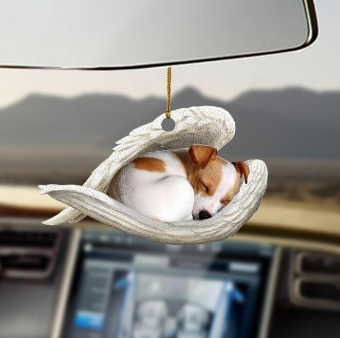 Sleeping Dog Angel Car Pendant, Acrylic Hanging Ornament for Cars, Doors & Home Decor