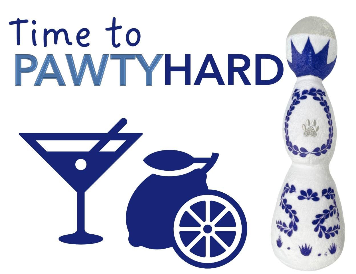 Cheers to Playtime: Funny Tequila "Boujee" Plush Dog Toy with Squeaker (All Dog Sizes).