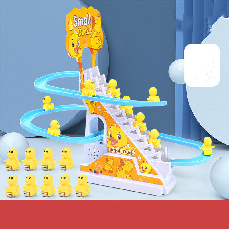 Musical Fun: Little Duck / Penguin Automatic Climbing Stairs Toy (Lights, Music, USB/Battery).
