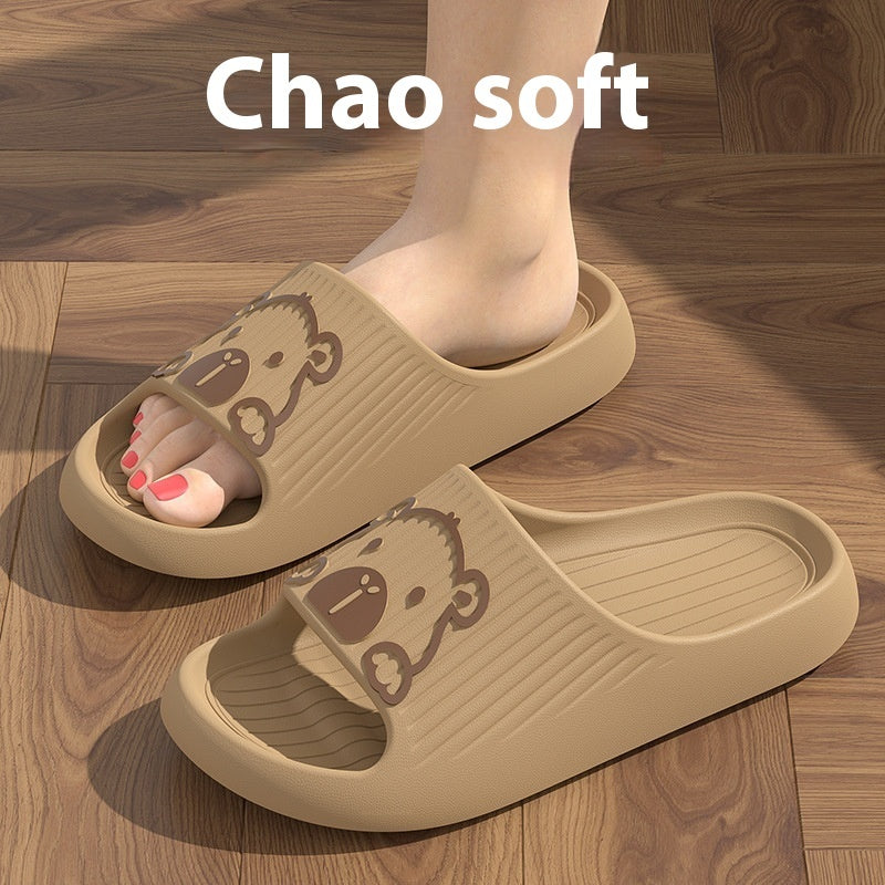 Cute Cartoon Dog Slippers, Non-slip Bathroom & Floor Summer House Shoes