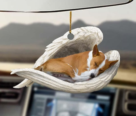 Sleeping Dog Angel Car Pendant, Acrylic Hanging Ornament for Cars, Doors & Home Decor