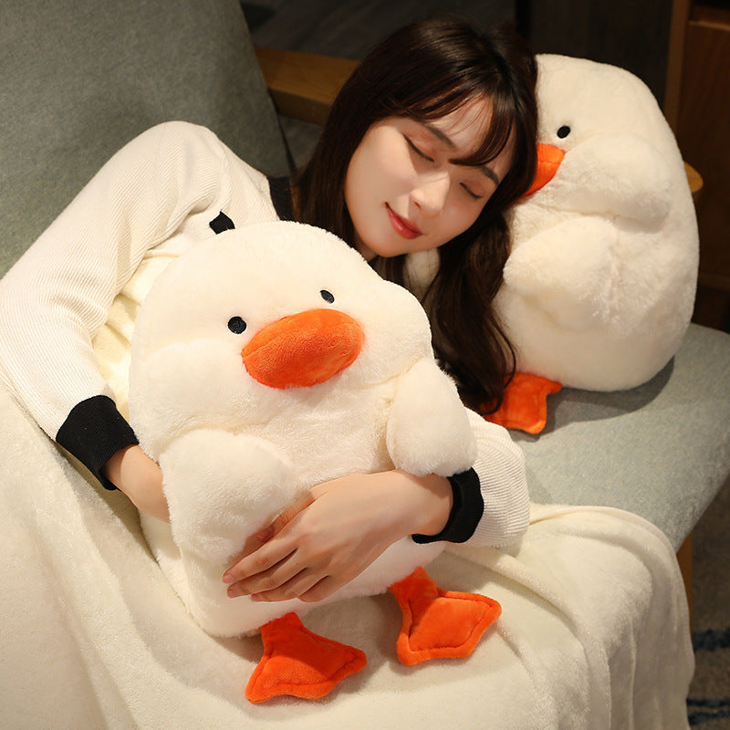 Fashion Duck Hand-Warming Plush Doll – Soft Cozy Duck Pillow with Blanket Option
