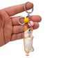 Yoga Dog Independent Corgi Bell Keychain, PVC Resin Climbing Dog Pendant