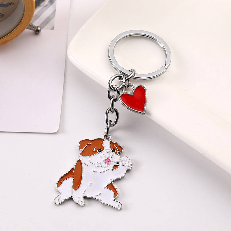 American Cute Fashion Pet Waving Dog Keychain Pendant