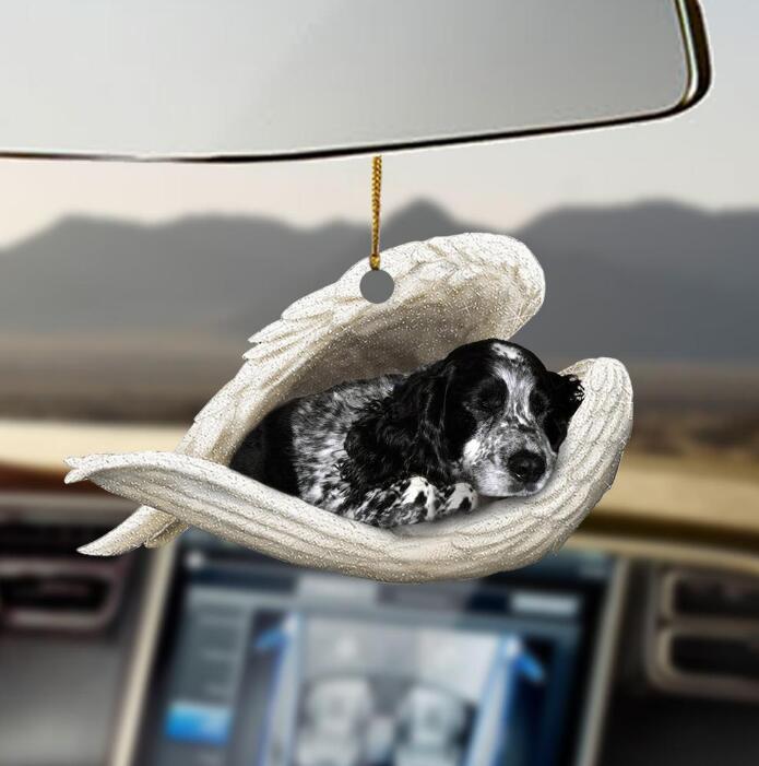 Sleeping Dog Angel Car Pendant, Acrylic Hanging Ornament for Cars, Doors & Home Decor