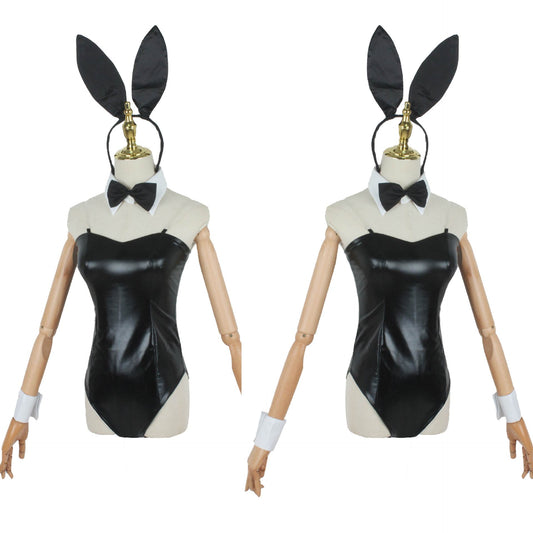 Anime Qingmai Senior Schoolmate Bunny Girl Cosplay, Black Maid Costume Set