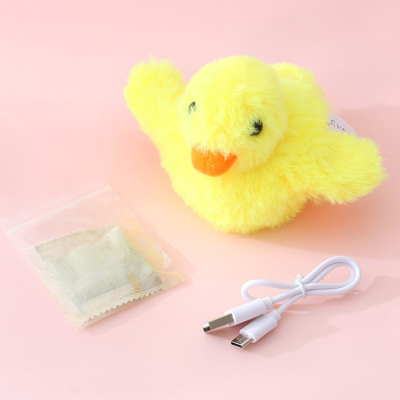 Interactive Fun: Electric Gravity Duck Cat Toy (Simulation Vibration & Sound, Type-C Charging).