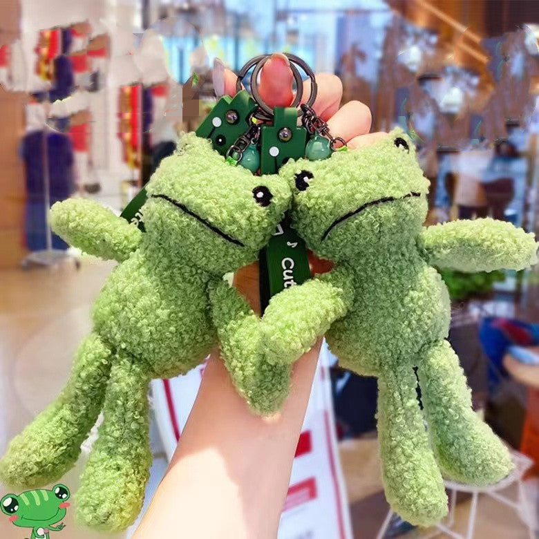 Ultra-Soft Green Frog Plush Keychain Pendant or Mini Wallet.