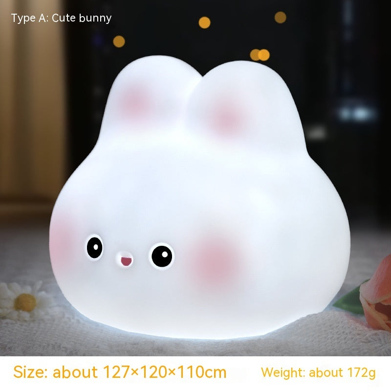Charming Companions: Pig, Rabbit, Kitten, or Duck Vinyl Small Night Lamp (Rechargeable).