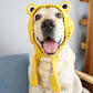 Hand-Knitted Wool Dog Hat, Warm Winter Pet Beanie (Free Size, Yellow)