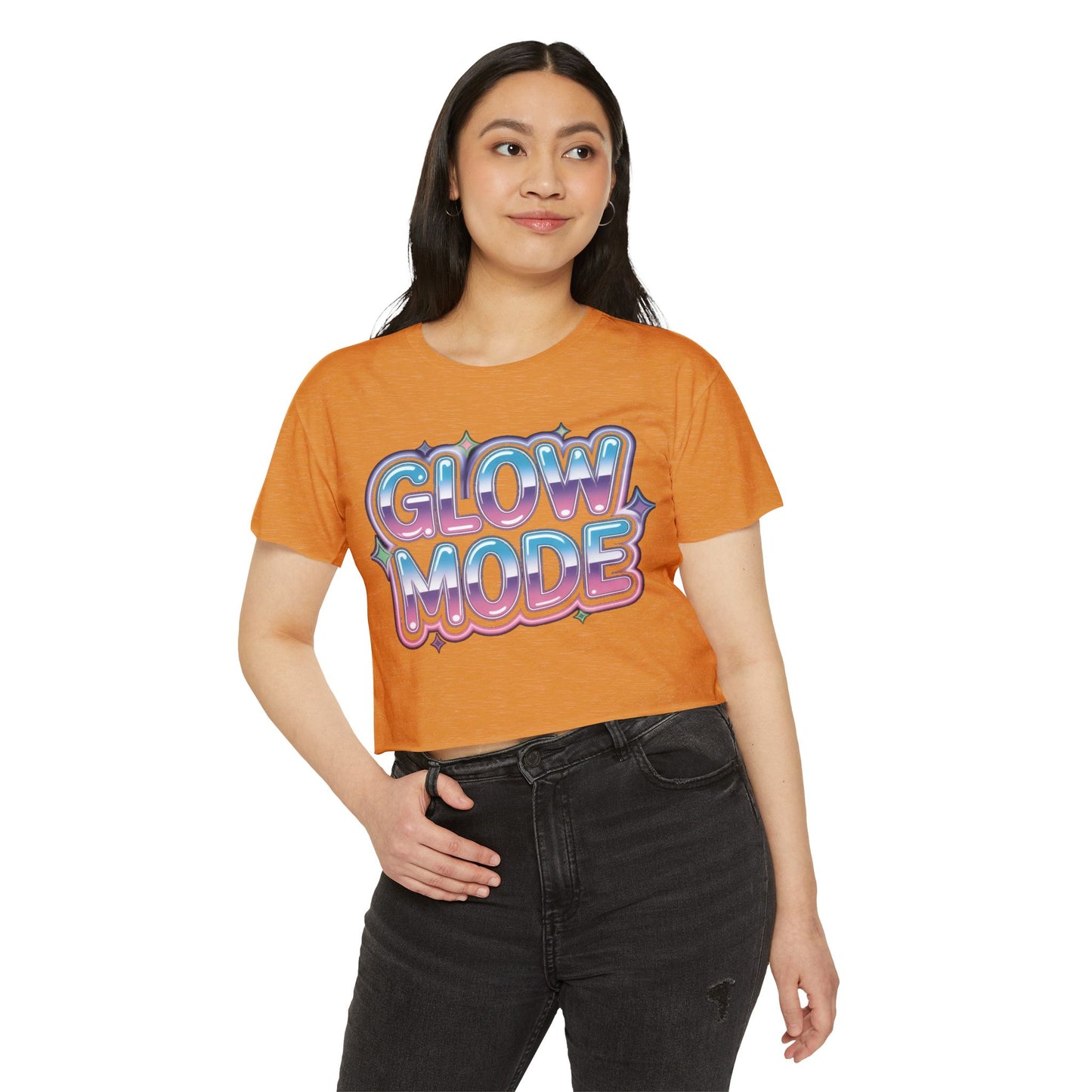 Glow Mode Crop Top - Festival Graphic Women's Crop Tee