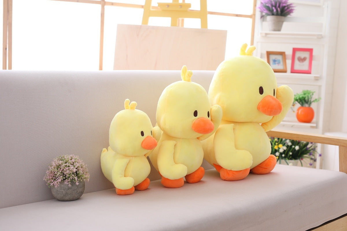 Little Yellow Duck Dancing Plush Toy – Cute Expression Duck Figurine with Soft Short Plush