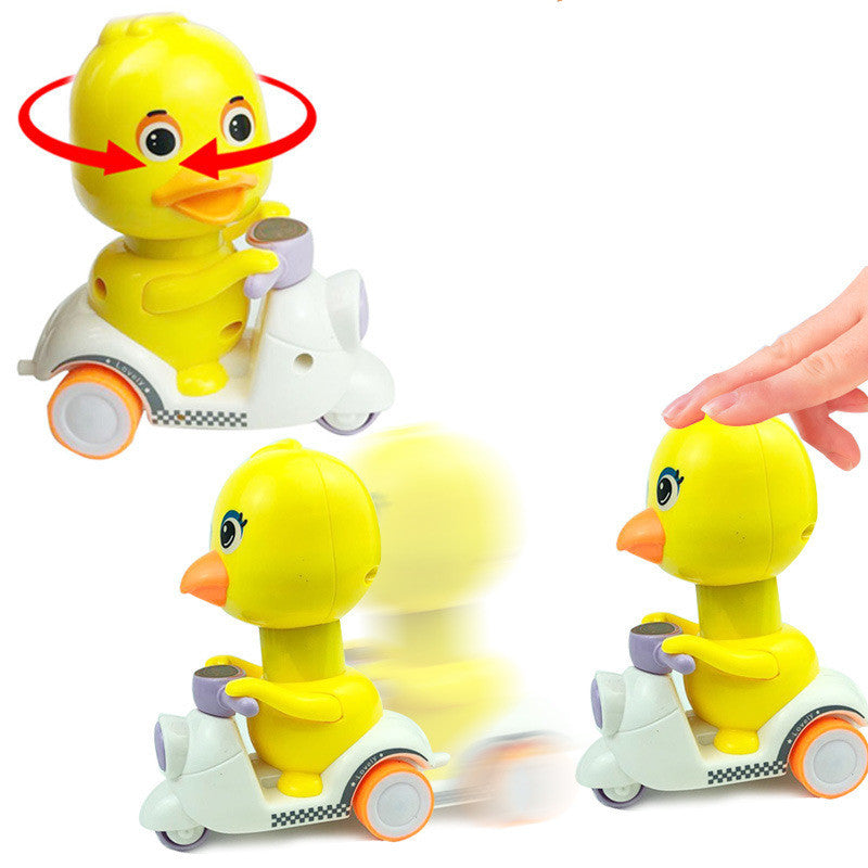 Yellow Duck Press & Pull-Back Toy – Inertial Trolley for Kids