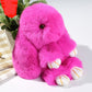 15cm Cute Plush Bunny Keychain, Genuine Rex Rabbit Fur Pom Pom Bag Charm