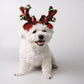 Christmas Dog & Cat Hat Ornament, Festive Short-Plush Pet Hairpin Accessory