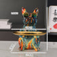 French Bulldog Resin Desktop Ornament, Personality Pattern Storage Tray for Home, Bar & Halloween Decor