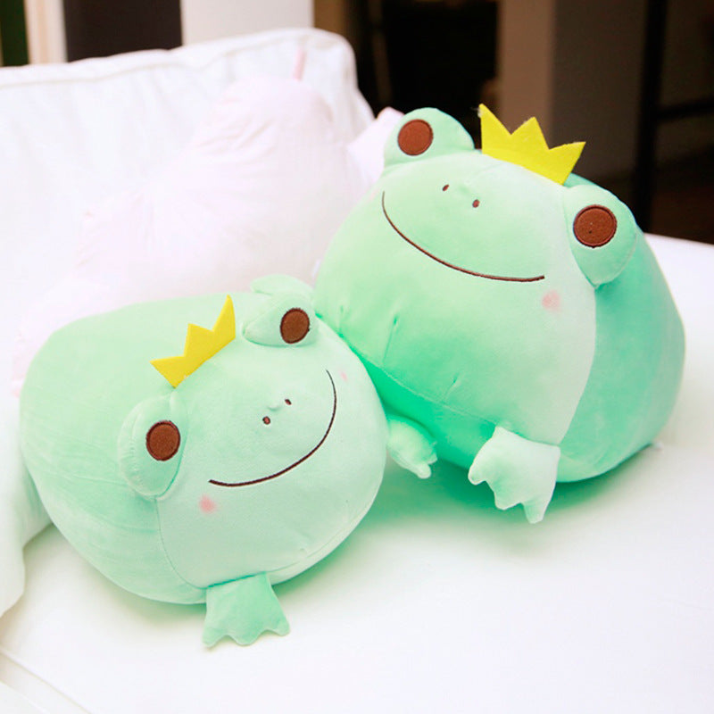 Royal Cuddles: Cute Crown Frog Prince Plush Doll ($\mathbf{35\text{cm}}$ or $\mathbf{42\text{cm}}$).