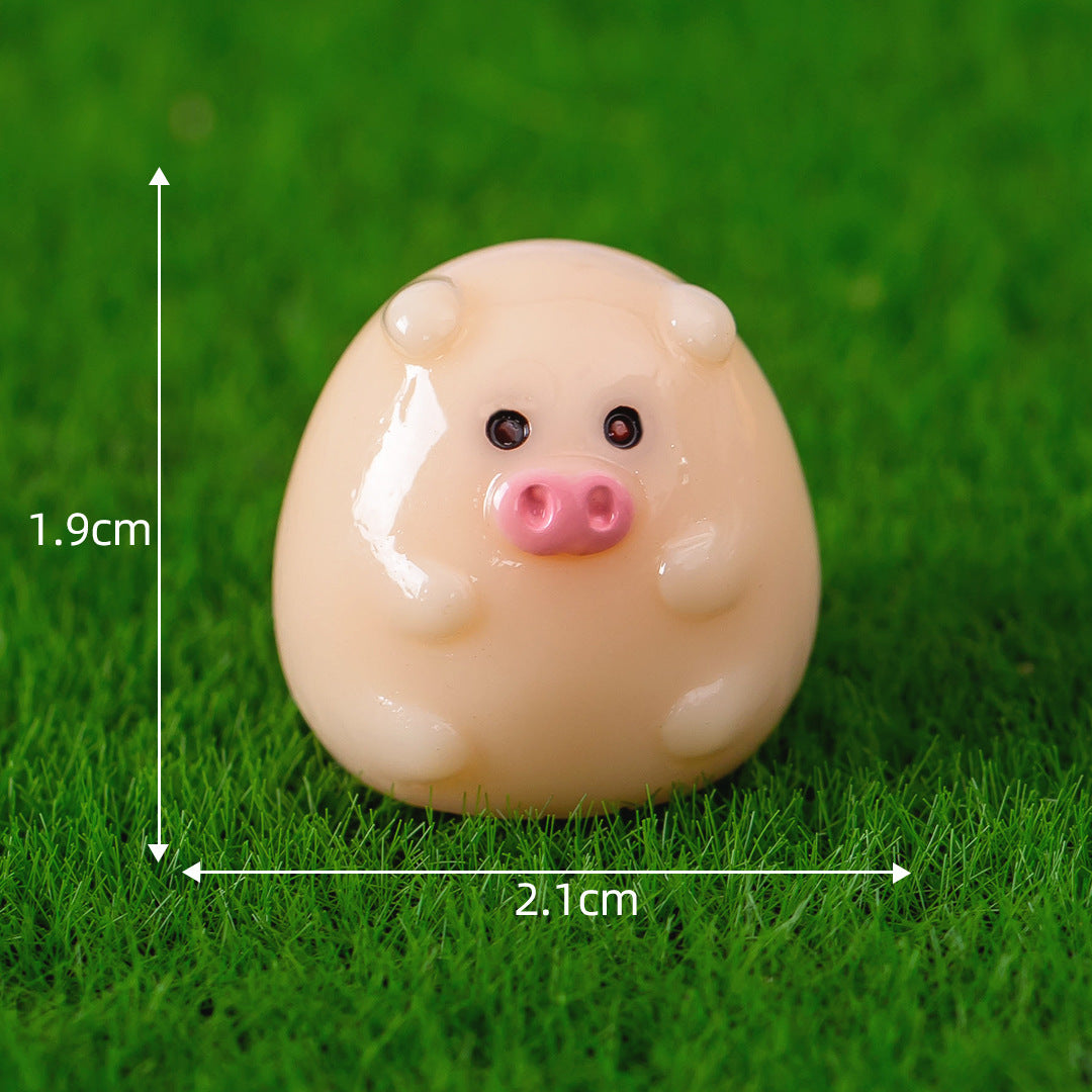 Desktop Fun: Creative Cute Round Cartoon Animal Resin Ornaments (Frog & More).