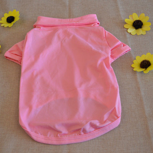 Pet Clothes, Solid Color Dog Polo Shirt with Lapel | Casual Puppy Cotton T-Shirt