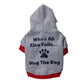 “Hug The Dog” Printed Pet T-Shirt with Hat, Cotton Casual Clothing for Small Dogs & Teddy Breeds