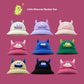 Seasonal Style: Cute Cartoon Fisherman Hat with Frog and Monster Designs (Tie-Dyed).