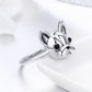 S925 Sterling Silver “Loyal Partner” French Dog Ring, Fashion Animal Jewelry for Women (SCR261)