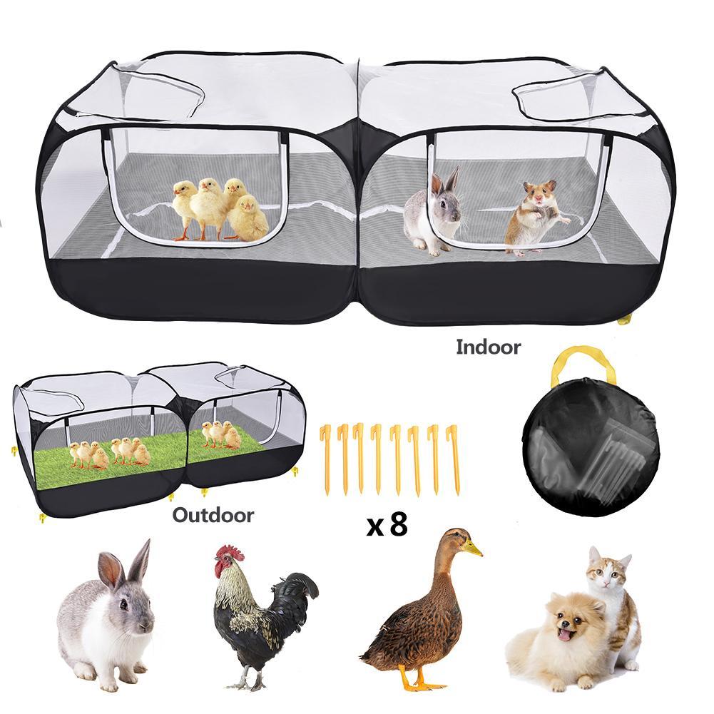 2-in-1 Pet Playpen & Chicken Coop – Indoor/Outdoor Fabric Fence with Removable Bottom