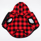 Autumn & Winter Plaid Pet Coat, Thickened Dog Clothing with Detachable Hat