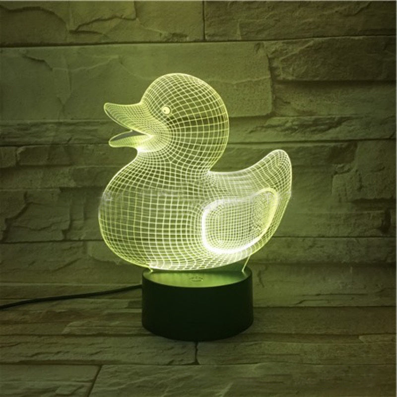 Little Yellow Duck 3D Night Light – Creative Cartoon Table Lamp with Touch & Remote Control
