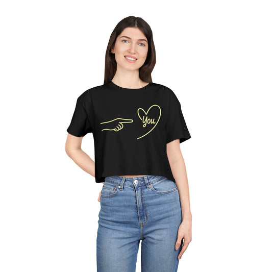 Minimal Line Art "You" Heart Pointing Design - Cute Valentine's Casual Top