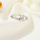 Beautiful Girl Heart Flower Ring, Cute Bunny Ring with Inlaid Gems (Women’s)