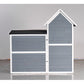 Large 2-Story Wooden Chicken Coop & Rabbit Hutch, Weatherproof Outdoor Pet House with Pull-Out Tray & Waterproof Roof (Grey-Blue, 50.98"L x 48.23"H)
