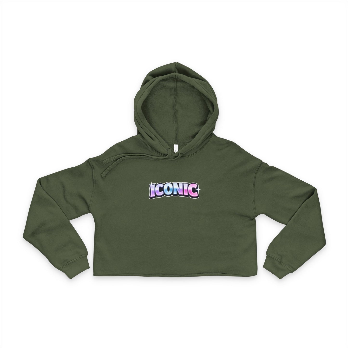 Iconic "Main Character Energy" Cropped Hoodie Women's Black Fashion Top