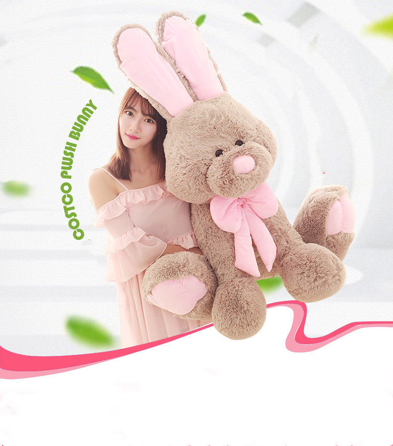Long-Eared Bunny Plush Toy, Soft Stuffed Rabbit Doll with PP Cotton Filling