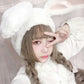 Cute Plush Bunny Ears Hat, Earflap Cap & Head Warmer for Girls, Teens & Women