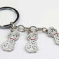 Dog Car Keychain, Zinc Alloy Animal Key Ring with Chrome Plating