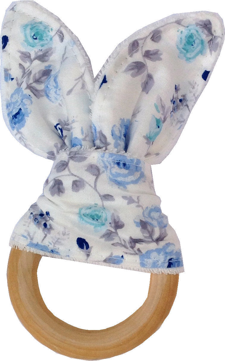 Baby Bunny Teething Ring, Bite-Safe Organic Wood Teether (Limited Stock)