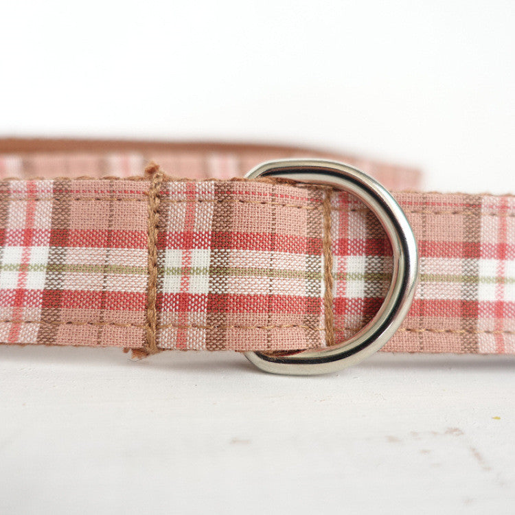 Plaid Design Dog Ring, Polyester Pet Collar Accessory