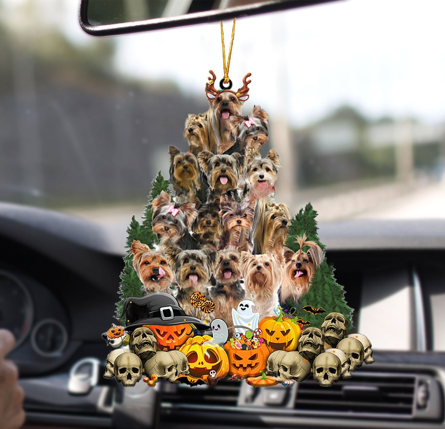 Sleeping Angel Dog Car Pendant, Cute Acrylic Hanging Ornament for Cars, Doors & Home Decor