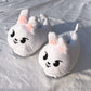 Men’s Rabbit & Chicken Cotton Slippers, Soft Indoor Animal Plush Home Shoes
