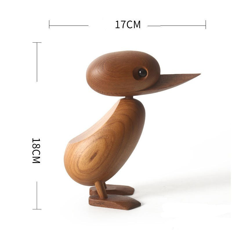 Natural Elegance: Solid Teak Wood Duck Animal Toy & Ornament (Pure Hands Craft).