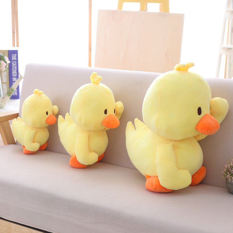 Little Yellow Duck Dancing Plush Toy – Cute Expression Duck Figurine with Soft Short Plush