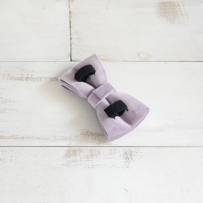MUTTCO Dog Bow Tie Accessory, Stylish Light Purple Pet Jewelry Bow (XS–XL)
