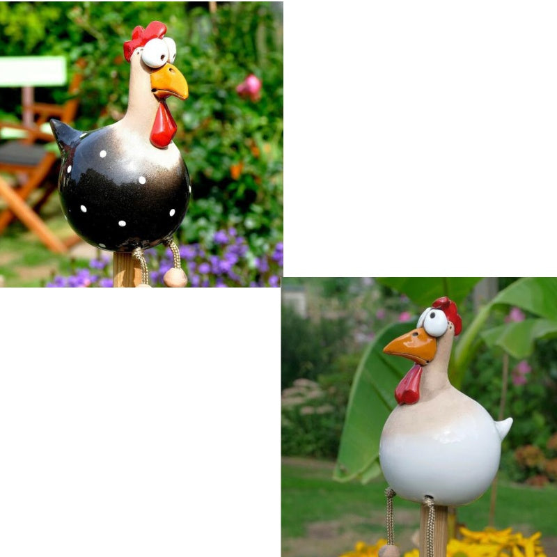 Yard Art Decor Chicken Garden Lawn Plug – Hen & Rooster Resin Ornaments for Indoor/Outdoor Decoration