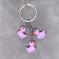Charming & Simple: Resin Small Yellow Duck Keychain Pendant (Multi-Color Options).